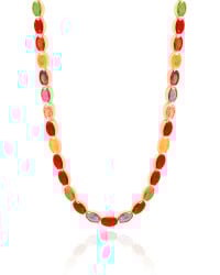 Choker Ovais Coloridos 4 mm Banhado a Ouro 18K
