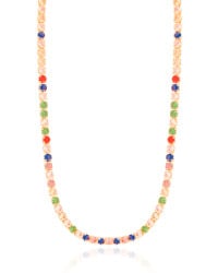 Gargantilha Riviera Colorida 3 mm Banhado a Ouro 18K - 45 cm