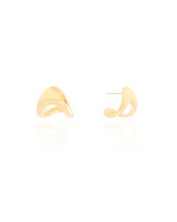 Brinco Argola Orgânica Lisa 1.2 cm Banhado a Ouro 18k