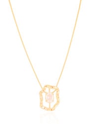 Gargantilha Oval Orgânico Ponto de Luz Cristal Banhado a Ouro 18K - 45 cm