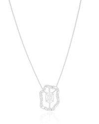 Gargantilha Oval Orgânico Ponto de Luz Cristal Ródio Branco - 45 cm