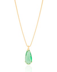 Gargantilha Longa Gota Turmalina 2.6 cm Banhado a Ouro 18K - 60 cm