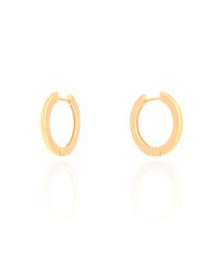 Brinco Argola Click Achatada Lisa 2.1 cm Banhado a Ouro 18K