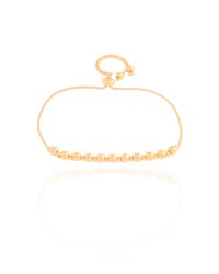 Pulseira Bolinhas Lisas Fecho Gravata Banhado a Ouro 18K