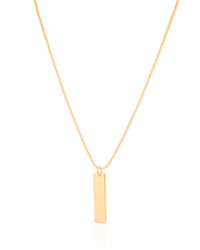 Gargantilha Veneziana Retângulo Liso Banhado a Ouro 18K - 45 cm