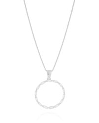 Gargantilha Veneziana Círculo Baguetes Cristal Ródio Branco - 45 cm