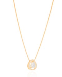 Gargantilha Veneziana Gota Cravejada Cristal Banhado a Ouro 18K - 45 cm