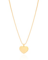 Gargantilha Veneziana Coração Liso 1.0 cm Banhado a Ouro 18K - 45 cm