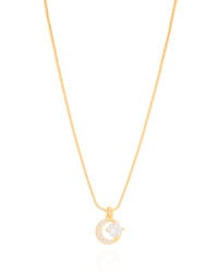 Gargantilha Redondo Ponto de Luz Cravejado Cristal Banhado a Ouro 18K - 45 cm