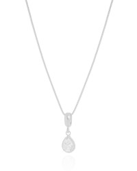 Gargantilha Veneziana Gota Cristal Detalhada Ródio Branco - 45 cm