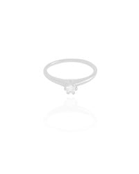 Anel Ponto de Luz Cristal Tamanho 15 Ródio Branco