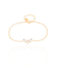 Pulseira Elos Gotas Cristais Banhado a Ouro 18K