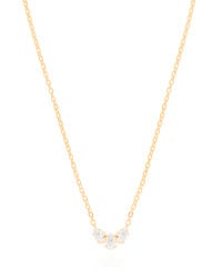 Gargantilha Elos Pingente Gotas Cristal Banhado a Ouro 18K - 40 cm