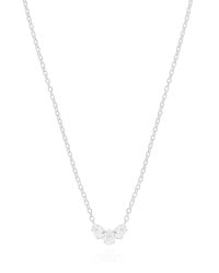 Gargantilha Elos Pingente Gotas Cristal Ródio Branco - 40 cm