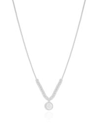 Gargantilha Veneziana Canutilhos Ponto de Luz Cristal Ródio Branco - 40 cm