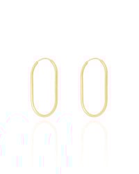 Brinco Argola Encaixe Fio Oval 3.1 cm Banhado a Ouro 18K