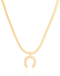 Gargantilha Snake Ferradura Cravejada Cristal Banhado a Ouro 18K - 40 cm