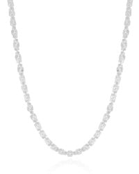 Gargantilha Elos Quadrados 4 mm Ródio Branco - 45 cm