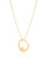 Gargantilha Veneziana Orgânico Vazado Ponto de Luz Cristal Banhado a Ouro 18K - 45 cm